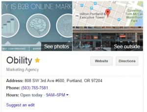 Obility SEO quick win knowledge graph